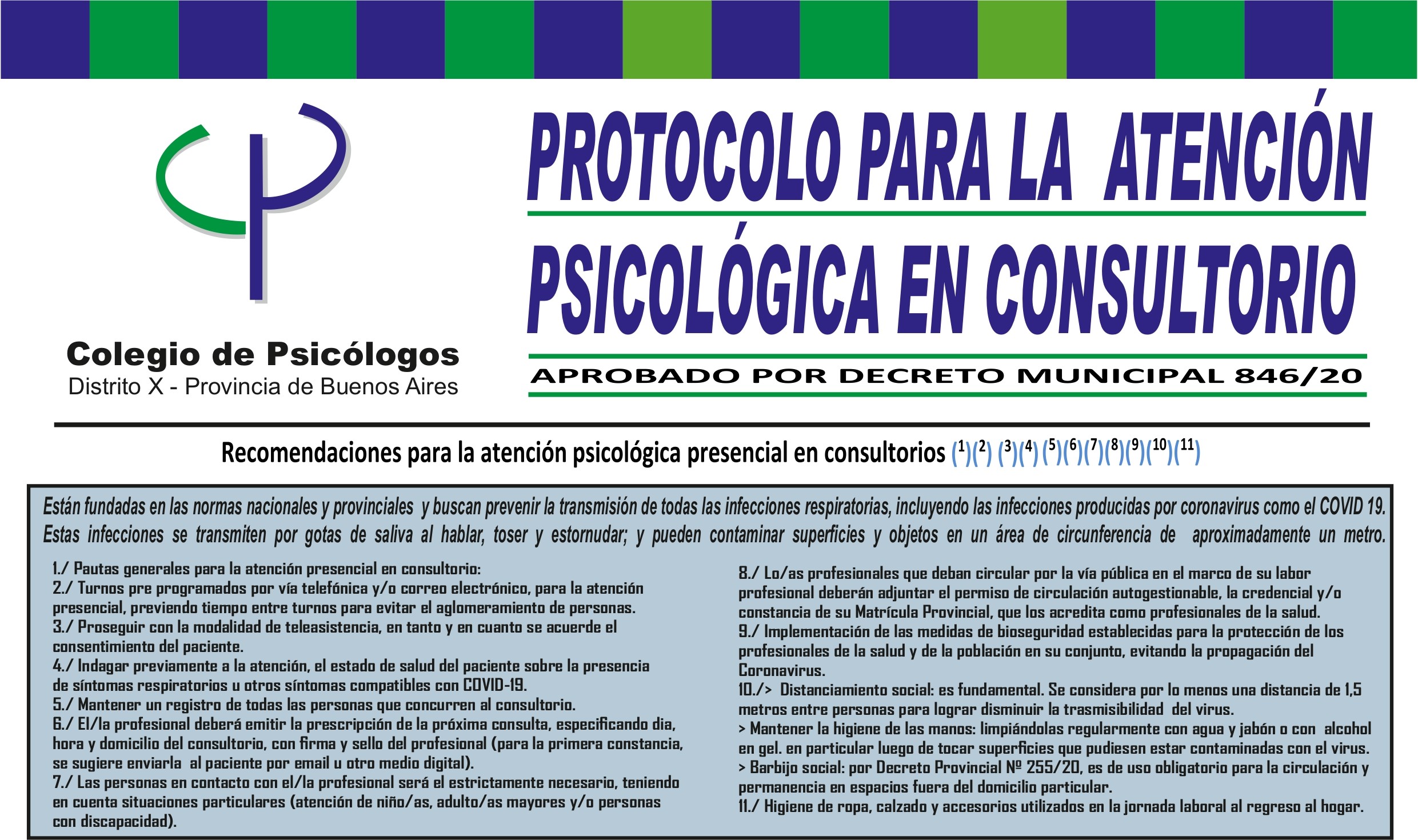 Cartel Protocolo ~ Colegio de Psicólogos