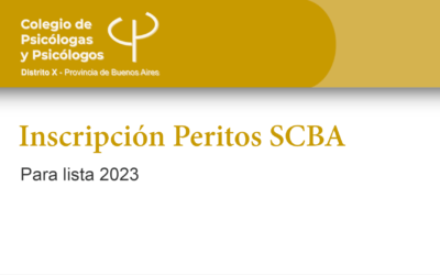Inscripción Peritos SCBA para lista 2023